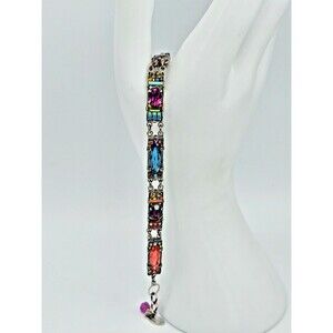 Firefly Mosaic Bar Bracelet Dainty Swarovski 3050 Vibrant Czech Beads Jewelry